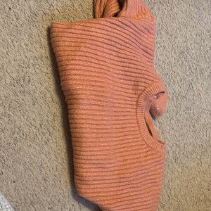 No Boundaries Women's Cowl Neck Sweater in pink/coral color